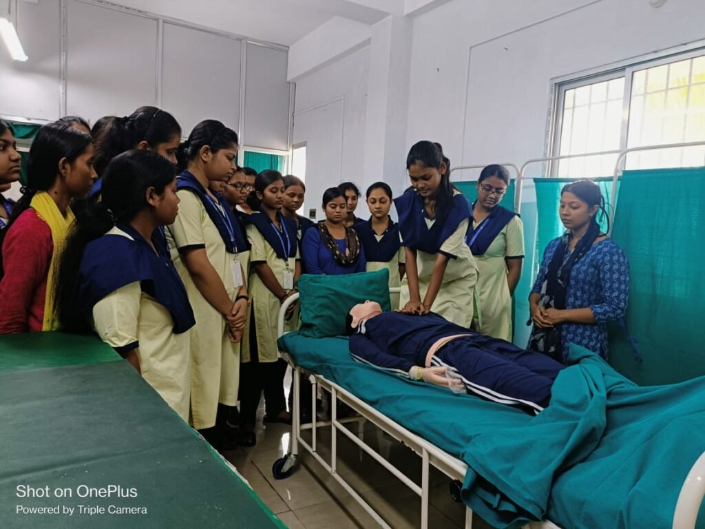 students at the medical camp in belarani institute of nursing , best nursing college in bankura