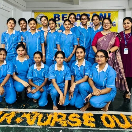 Group photo of nursing students and instructors at Belarani Institute of Nursing